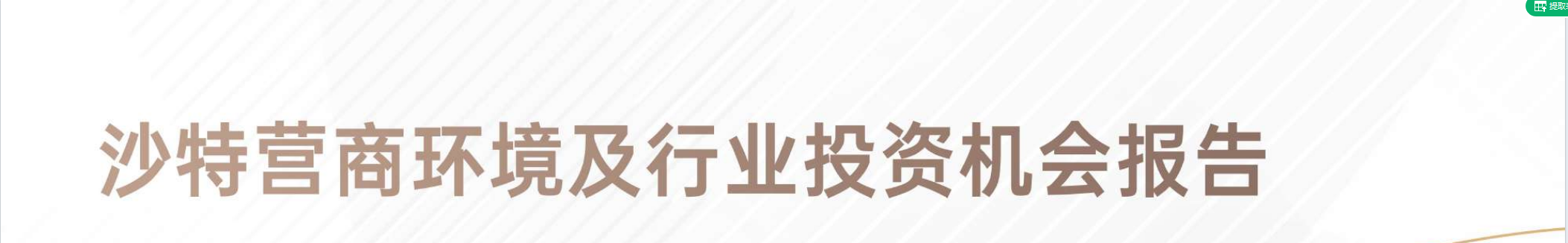 2024沙特营商环境及行业投资机会报告